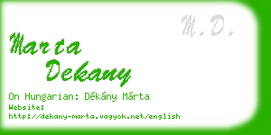 marta dekany business card